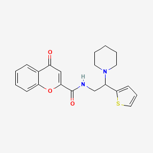 4-oxo-N-[2-(piperidin-1-yl)-2-(thiophen-2-yl)ethyl]-4H-chromene-2-carboxamide