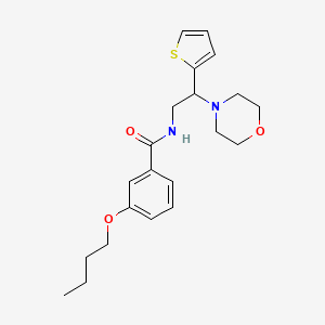 molecular formula C21H28N2O3S B11324098 3-butoxy-N-[2-(morpholin-4-yl)-2-(thiophen-2-yl)ethyl]benzamide 