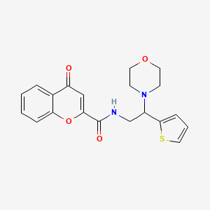 N-[2-(morpholin-4-yl)-2-(thiophen-2-yl)ethyl]-4-oxo-4H-chromene-2-carboxamide