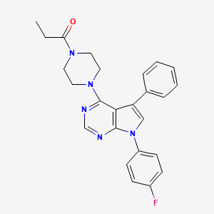 1-{4-[7-(4-fluorophenyl)-5-phenyl-7H-pyrrolo[2,3-d]pyrimidin-4-yl]piperazin-1-yl}propan-1-one