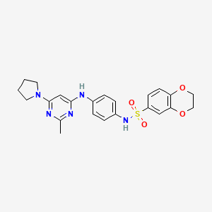 N-(4-{[2-Methyl-6-(pyrrolidin-1-YL)pyrimidin-4-YL]amino}phenyl)-2,3-dihydro-1,4-benzodioxine-6-sulfonamide