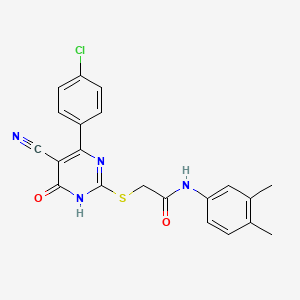 2-{[4-(4-Chlorophenyl)-5-cyano-6-oxo-1,6-dihydropyrimidin-2-YL]sulfanyl}-N-(3,4-dimethylphenyl)acetamide