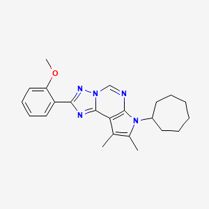 7-cycloheptyl-2-(2-methoxyphenyl)-8,9-dimethyl-7H-pyrrolo[3,2-e][1,2,4]triazolo[1,5-c]pyrimidine