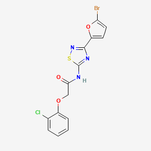 molecular formula C14H9BrClN3O3S B11324143 N-[3-(5-bromofuran-2-yl)-1,2,4-thiadiazol-5-yl]-2-(2-chlorophenoxy)acetamide 