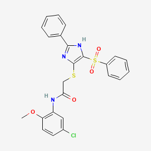 N-(5-chloro-2-methoxyphenyl)-2-{[2-phenyl-4-(phenylsulfonyl)-1H-imidazol-5-yl]sulfanyl}acetamide