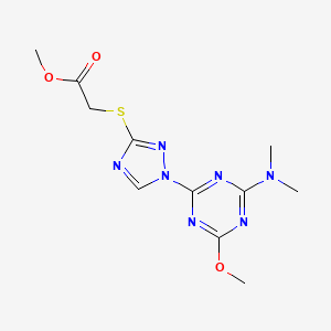 methyl ({1-[4-(dimethylamino)-6-methoxy-1,3,5-triazin-2-yl]-1H-1,2,4-triazol-3-yl}sulfanyl)acetate