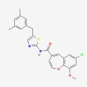 7-chloro-N-[5-(3,5-dimethylbenzyl)-1,3-thiazol-2-yl]-9-methoxy-1-benzoxepine-4-carboxamide