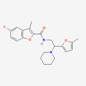 5-fluoro-3-methyl-N-[2-(5-methylfuran-2-yl)-2-(piperidin-1-yl)ethyl]-1-benzofuran-2-carboxamide