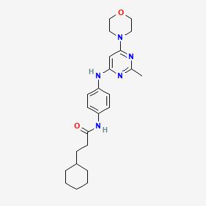 molecular formula C24H33N5O2 B11324246 3-cyclohexyl-N-(4-((2-methyl-6-morpholinopyrimidin-4-yl)amino)phenyl)propanamide 