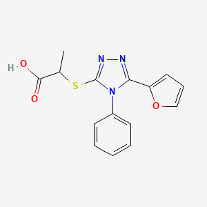 2-{[5-(furan-2-yl)-4-phenyl-4H-1,2,4-triazol-3-yl]sulfanyl}propanoic acid