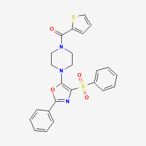 molecular formula C24H21N3O4S2 B11324258 {4-[2-Phenyl-4-(phenylsulfonyl)-1,3-oxazol-5-yl]piperazin-1-yl}(thiophen-2-yl)methanone 