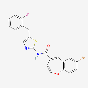 molecular formula C21H14BrFN2O2S B11324269 7-bromo-N-[5-(2-fluorobenzyl)-1,3-thiazol-2-yl]-1-benzoxepine-4-carboxamide 