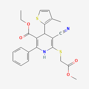 Ethyl 5-cyano-6-[(2-methoxy-2-oxoethyl)sulfanyl]-4-(3-methylthiophen-2-yl)-2-phenyl-1,4-dihydropyridine-3-carboxylate