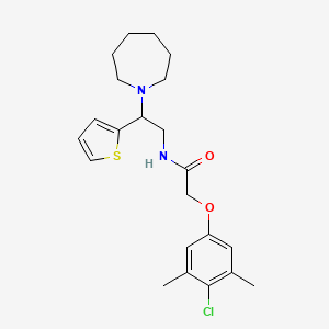 molecular formula C22H29ClN2O2S B11324284 N-[2-(azepan-1-yl)-2-(thiophen-2-yl)ethyl]-2-(4-chloro-3,5-dimethylphenoxy)acetamide 