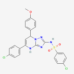 4-chloro-N-[5-(4-chlorophenyl)-7-(4-methoxyphenyl)-3,7-dihydro[1,2,4]triazolo[1,5-a]pyrimidin-2-yl]benzenesulfonamide