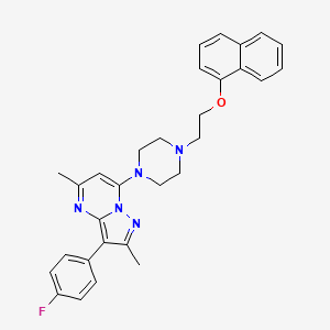 1-[3-(4-Fluorophenyl)-2,5-dimethylpyrazolo[1,5-a]pyrimidin-7-yl]-4-[2-(naphthalen-1-yloxy)ethyl]piperazine