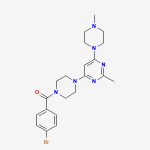 molecular formula C21H27BrN6O B11324365 4-[4-(4-Bromobenzoyl)piperazin-1-yl]-2-methyl-6-(4-methylpiperazin-1-yl)pyrimidine 