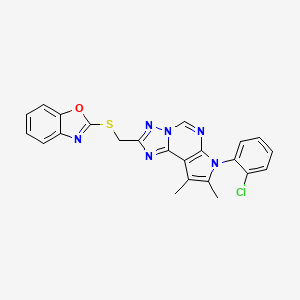 1,3-Benzoxazol-2-YL {[7-(2-chlorophenyl)-8,9-dimethyl-7H-pyrrolo[3,2-E][1,2,4]triazolo[1,5-C]pyrimidin-2-YL]methyl} sulfide