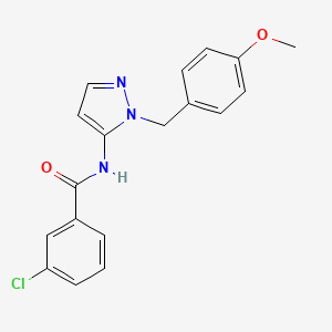 3-chloro-N-[1-(4-methoxybenzyl)-1H-pyrazol-5-yl]benzamide