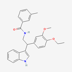 N-[2-(4-ethoxy-3-methoxyphenyl)-2-(1H-indol-3-yl)ethyl]-3-methylbenzamide