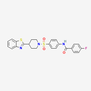 N-(4-{[4-(1,3-benzothiazol-2-yl)piperidin-1-yl]sulfonyl}phenyl)-4-fluorobenzamide