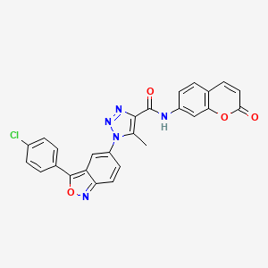 1-[3-(4-chlorophenyl)-2,1-benzoxazol-5-yl]-5-methyl-N-(2-oxo-2H-chromen-7-yl)-1H-1,2,3-triazole-4-carboxamide