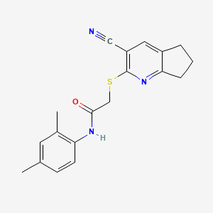 2-[(3-cyano-6,7-dihydro-5H-cyclopenta[b]pyridin-2-yl)sulfanyl]-N-(2,4-dimethylphenyl)acetamide