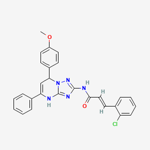 (2E)-3-(2-chlorophenyl)-N-[7-(4-methoxyphenyl)-5-phenyl-3,7-dihydro[1,2,4]triazolo[1,5-a]pyrimidin-2-yl]prop-2-enamide