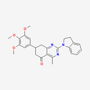 2-(2,3-dihydro-1H-indol-1-yl)-4-methyl-7-(3,4,5-trimethoxyphenyl)-7,8-dihydroquinazolin-5(6H)-one