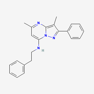 molecular formula C22H22N4 B11324517 3,5-dimethyl-2-phenyl-N-(2-phenylethyl)pyrazolo[1,5-a]pyrimidin-7-amine 