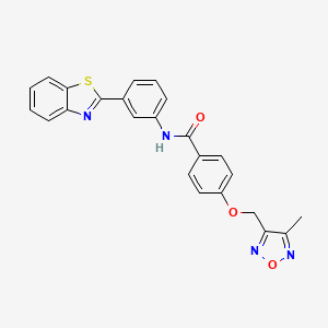 molecular formula C24H18N4O3S B11324560 N-[3-(1,3-benzothiazol-2-yl)phenyl]-4-[(4-methyl-1,2,5-oxadiazol-3-yl)methoxy]benzamide 