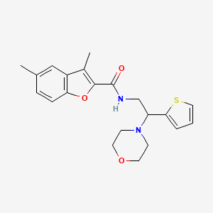 molecular formula C21H24N2O3S B11324570 3,5-dimethyl-N-[2-(morpholin-4-yl)-2-(thiophen-2-yl)ethyl]-1-benzofuran-2-carboxamide 