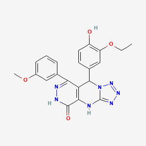 8-(3-ethoxy-4-hydroxyphenyl)-10-(3-methoxyphenyl)-2,4,5,6,7,11,12-heptazatricyclo[7.4.0.03,7]trideca-1(9),3,5,10-tetraen-13-one