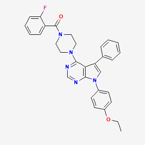 {4-[7-(4-ethoxyphenyl)-5-phenyl-7H-pyrrolo[2,3-d]pyrimidin-4-yl]piperazin-1-yl}(2-fluorophenyl)methanone