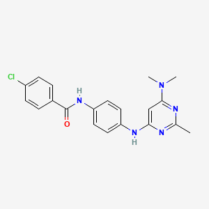 4-chloro-N-(4-{[6-(dimethylamino)-2-methylpyrimidin-4-yl]amino}phenyl)benzamide