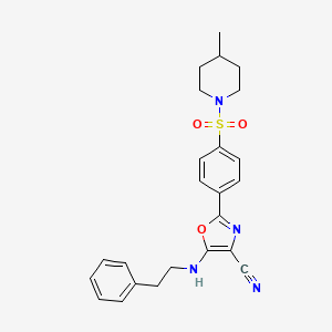 molecular formula C24H26N4O3S B11324597 2-{4-[(4-Methylpiperidin-1-yl)sulfonyl]phenyl}-5-[(2-phenylethyl)amino]-1,3-oxazole-4-carbonitrile 