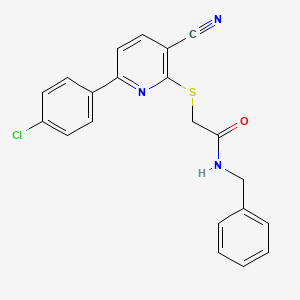 N-benzyl-2-{[6-(4-chlorophenyl)-3-cyanopyridin-2-yl]sulfanyl}acetamide