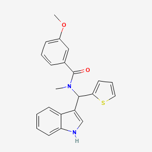 N-[1H-indol-3-yl(thiophen-2-yl)methyl]-3-methoxy-N-methylbenzamide