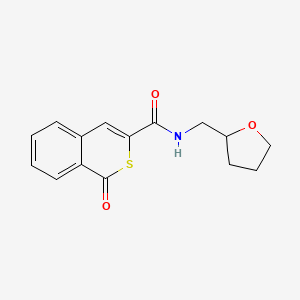 molecular formula C15H15NO3S B11324629 1-oxo-N-(tetrahydrofuran-2-ylmethyl)-1H-isothiochromene-3-carboxamide 