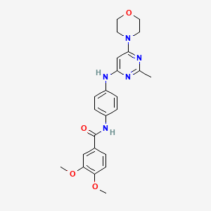 3,4-dimethoxy-N-(4-((2-methyl-6-morpholinopyrimidin-4-yl)amino)phenyl)benzamide