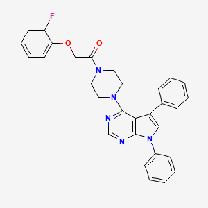 molecular formula C30H26FN5O2 B11324654 1-[4-(5,7-diphenyl-7H-pyrrolo[2,3-d]pyrimidin-4-yl)piperazin-1-yl]-2-(2-fluorophenoxy)ethanone 