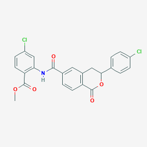 methyl 4-chloro-2-({[3-(4-chlorophenyl)-1-oxo-3,4-dihydro-1H-isochromen-6-yl]carbonyl}amino)benzoate