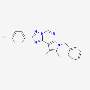 molecular formula C22H18ClN5 B11324664 7-benzyl-2-(4-chlorophenyl)-8,9-dimethyl-7H-pyrrolo[3,2-e][1,2,4]triazolo[1,5-c]pyrimidine 