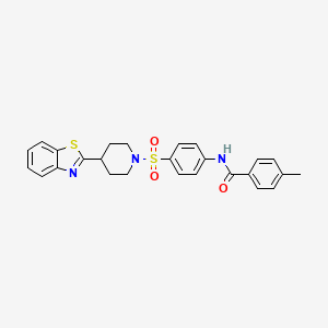 N-(4-{[4-(1,3-benzothiazol-2-yl)piperidin-1-yl]sulfonyl}phenyl)-4-methylbenzamide