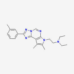 molecular formula C22H28N6 B11324669 2-[8,9-dimethyl-2-(3-methylphenyl)-7H-pyrrolo[3,2-e][1,2,4]triazolo[1,5-c]pyrimidin-7-yl]-N,N-diethylethanamine 