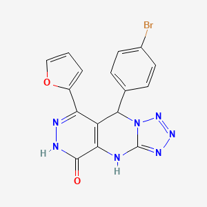 8-(4-bromophenyl)-10-(furan-2-yl)-2,4,5,6,7,11,12-heptazatricyclo[7.4.0.03,7]trideca-1(9),3,5,10-tetraen-13-one