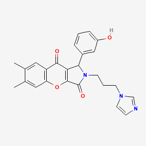 1-(3-hydroxyphenyl)-2-[3-(1H-imidazol-1-yl)propyl]-6,7-dimethyl-1,2-dihydrochromeno[2,3-c]pyrrole-3,9-dione