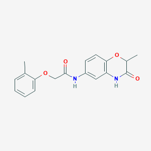 molecular formula C18H18N2O4 B11324704 N-(2-methyl-3-oxo-3,4-dihydro-2H-1,4-benzoxazin-6-yl)-2-(2-methylphenoxy)acetamide 