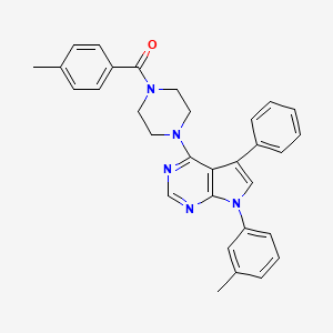 (4-methylphenyl){4-[7-(3-methylphenyl)-5-phenyl-7H-pyrrolo[2,3-d]pyrimidin-4-yl]piperazin-1-yl}methanone