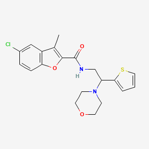 molecular formula C20H21ClN2O3S B11324714 5-chloro-3-methyl-N-[2-(morpholin-4-yl)-2-(thiophen-2-yl)ethyl]-1-benzofuran-2-carboxamide 